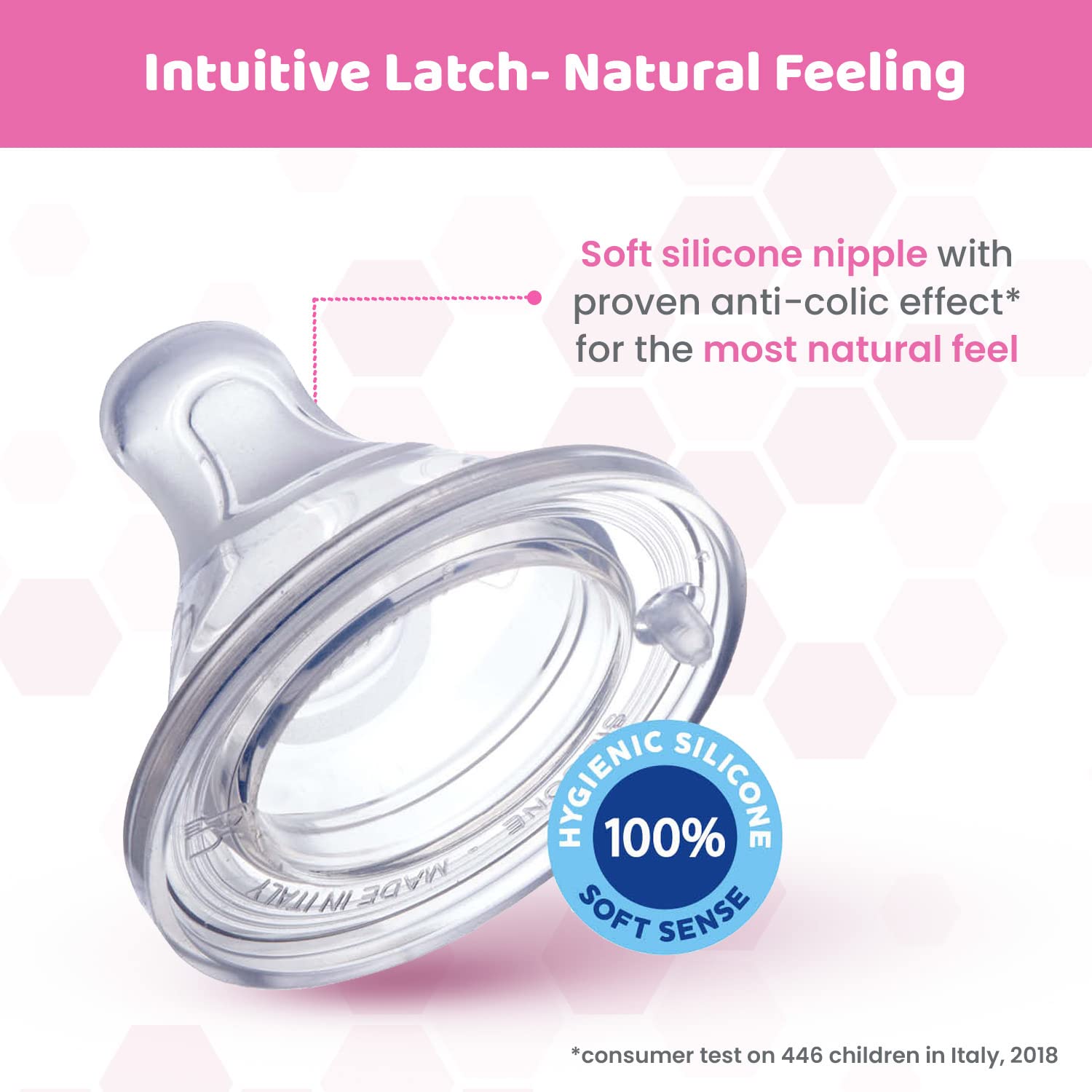 Chicco Well-Being borosilicate glass 120ml is durable and heat-tolerant.