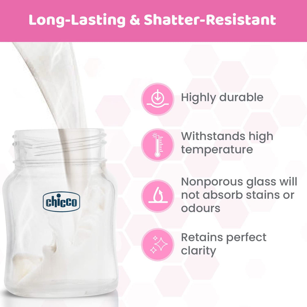 Chicco Well-Being bottle 120ml with 100% soft silicone teat for comfort.