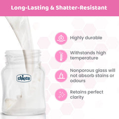 Chicco Well-Being bottle 120ml with 100% soft silicone teat for comfort.