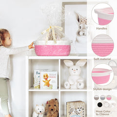 CHICVITA baby gift basket with diapers, neatly organized for nursery use.