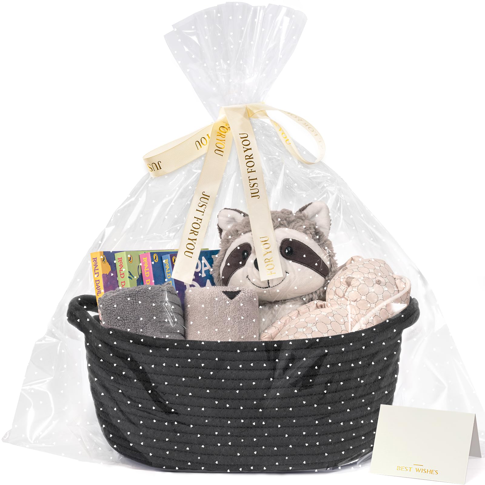 CHICVITA black gift basket, 12x8x5, ideal for compact gift presentations