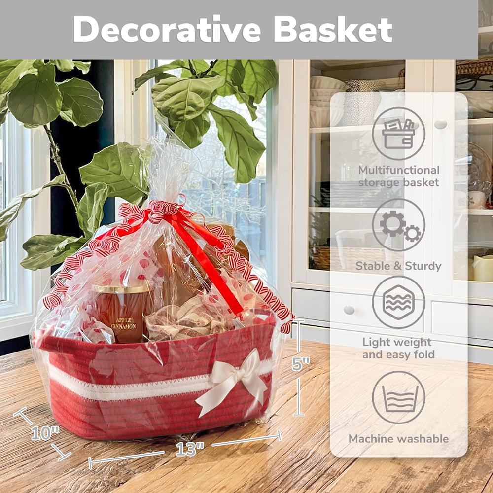 CHICVITA decorative rope basket used as a stylish centerpiece