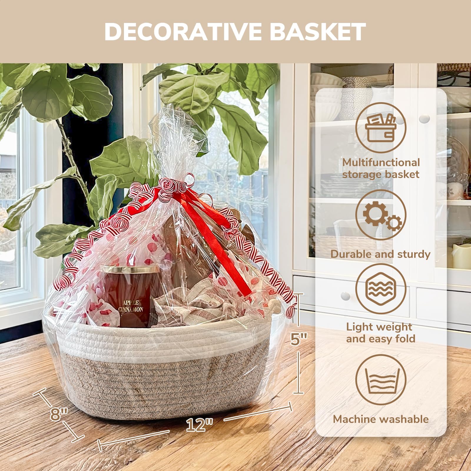 CHICVITA dog toy storage basket keeps pet toys organized.