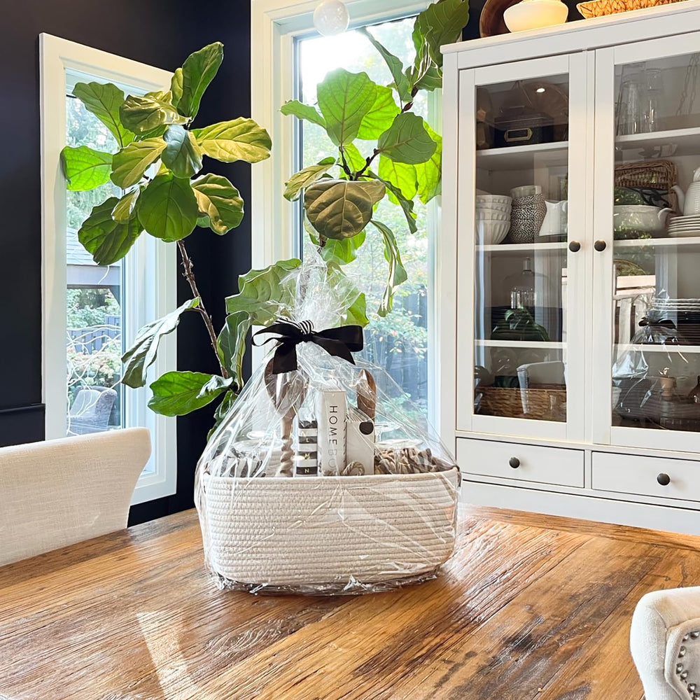 CHICVITA flat-pack arrival basket showing easy setup and reshaping