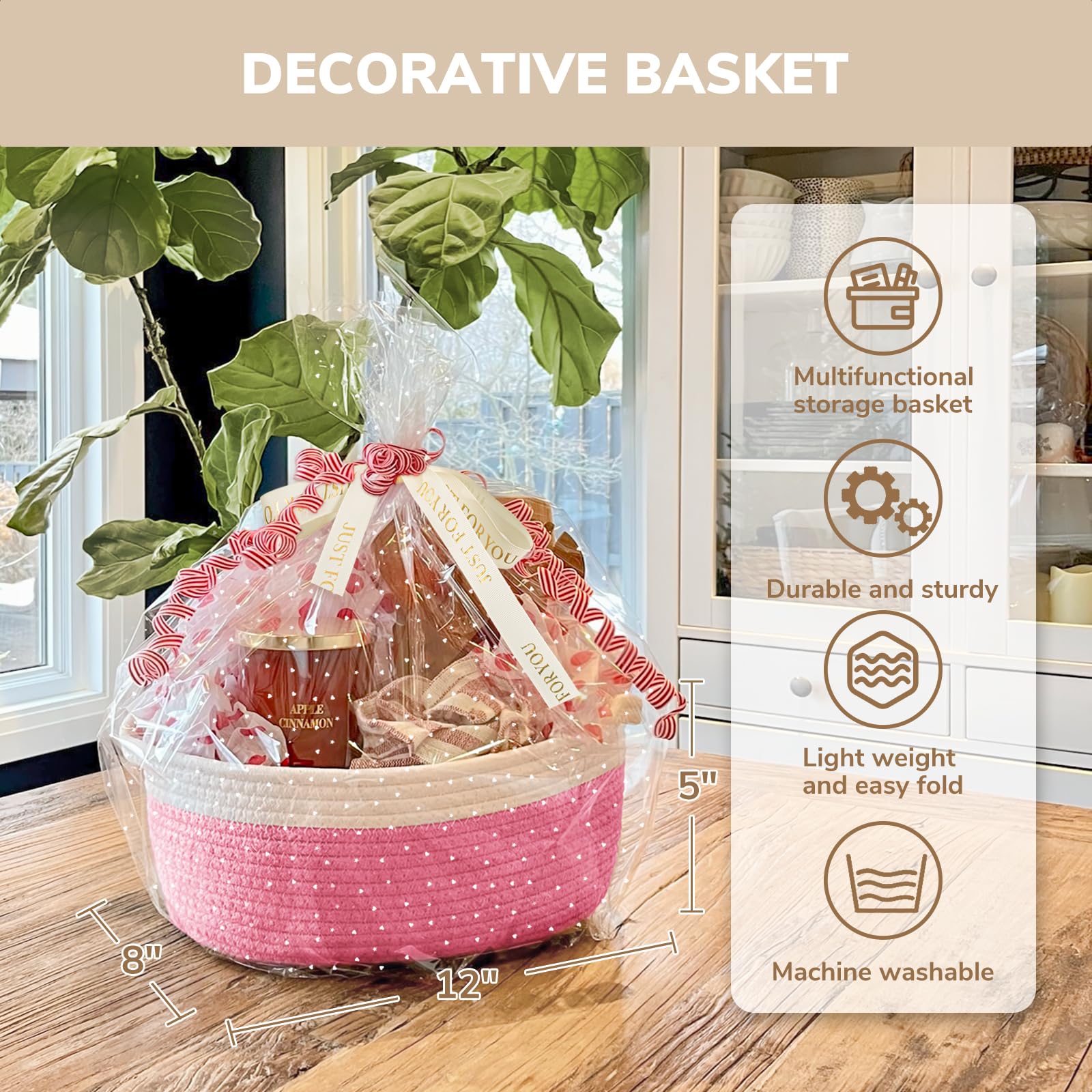 CHICVITA machine-washable basket, easy cleaning after daily use.