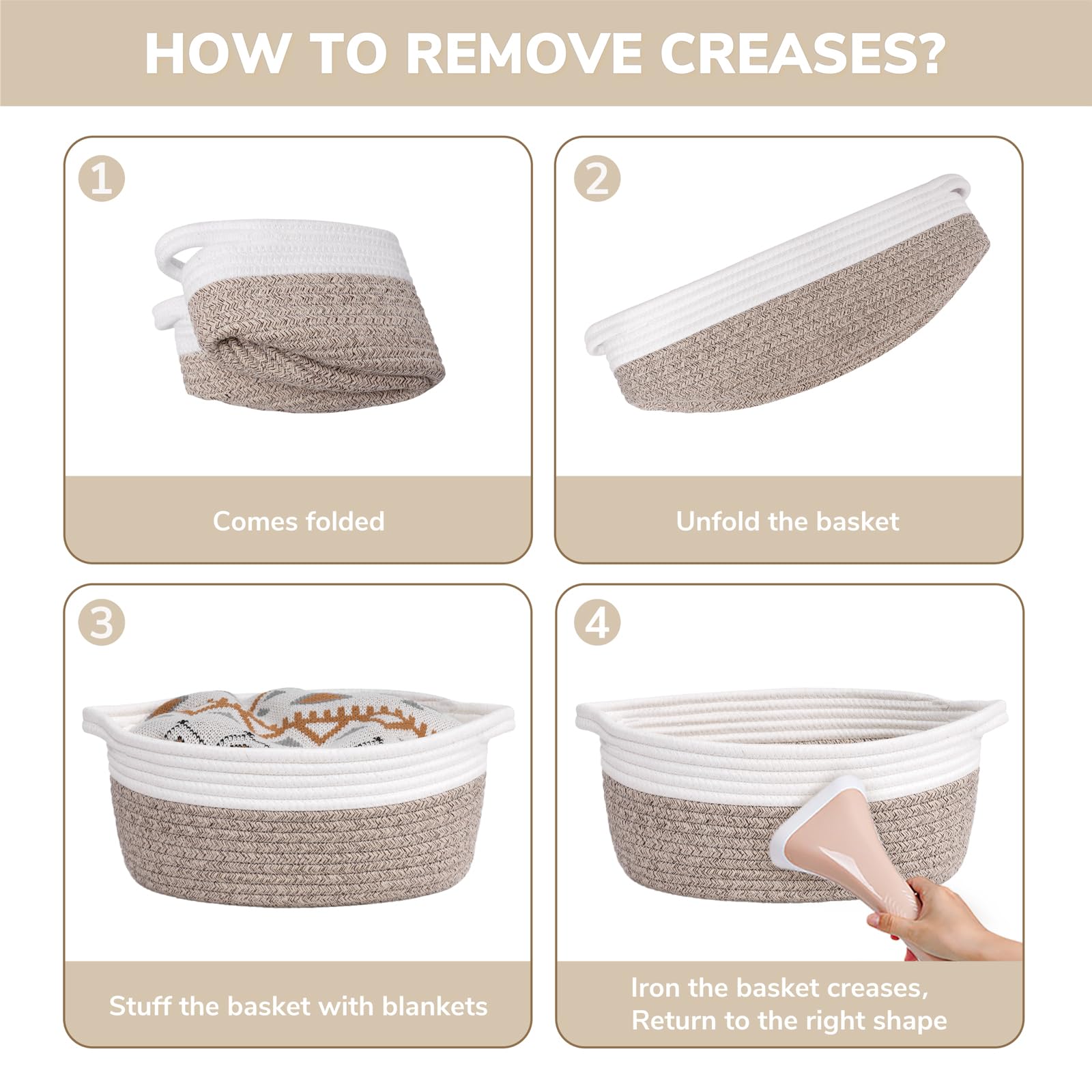 CHICVITA machine washable basket stays clean with easy maintenance.