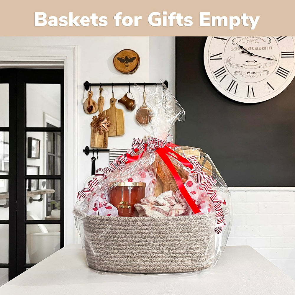CHICVITA neutral decor basket enhances living room aesthetics while staying functional.