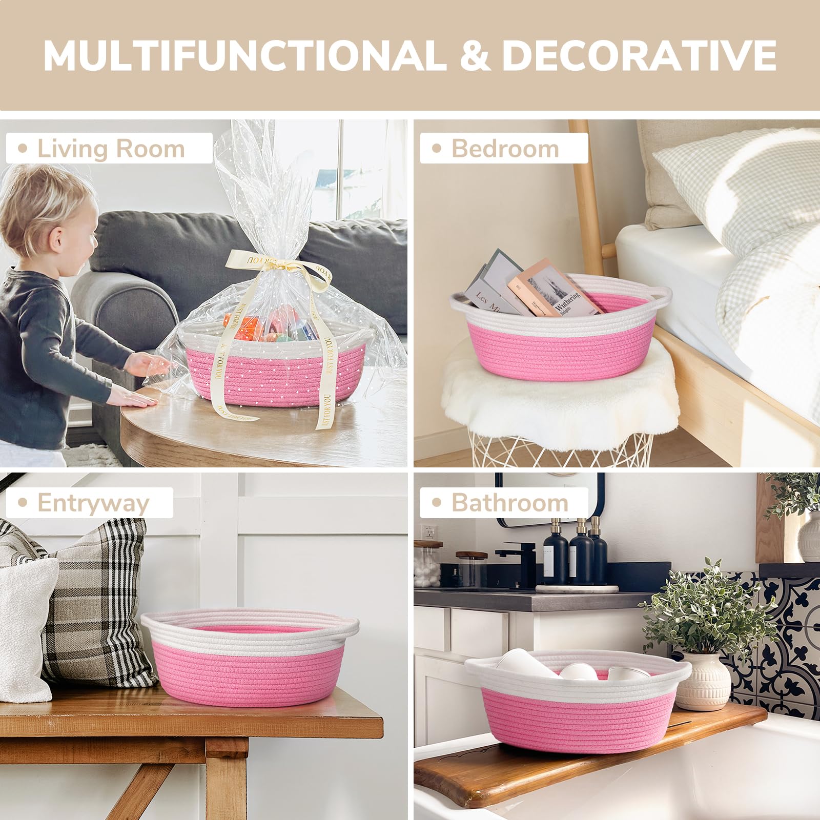 CHICVITA nursery decor basket, warm-toned accent enhances a calm space.