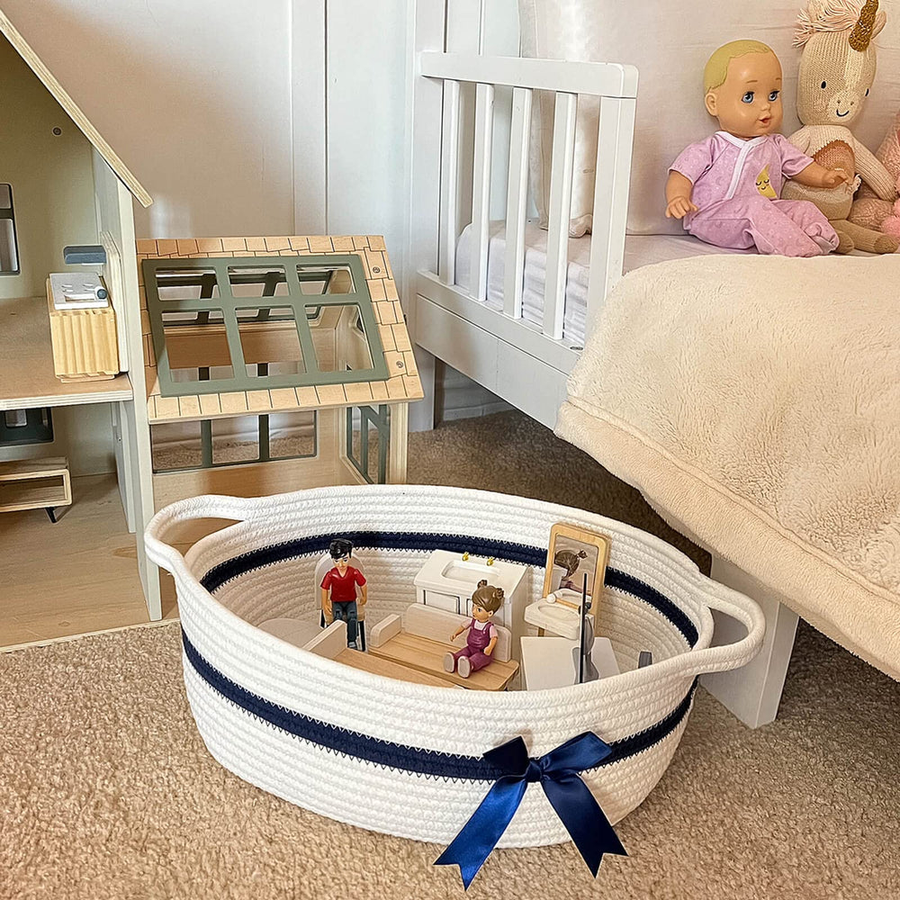 CHICVITA nursery toy basket keeps clutter tidy on shelves