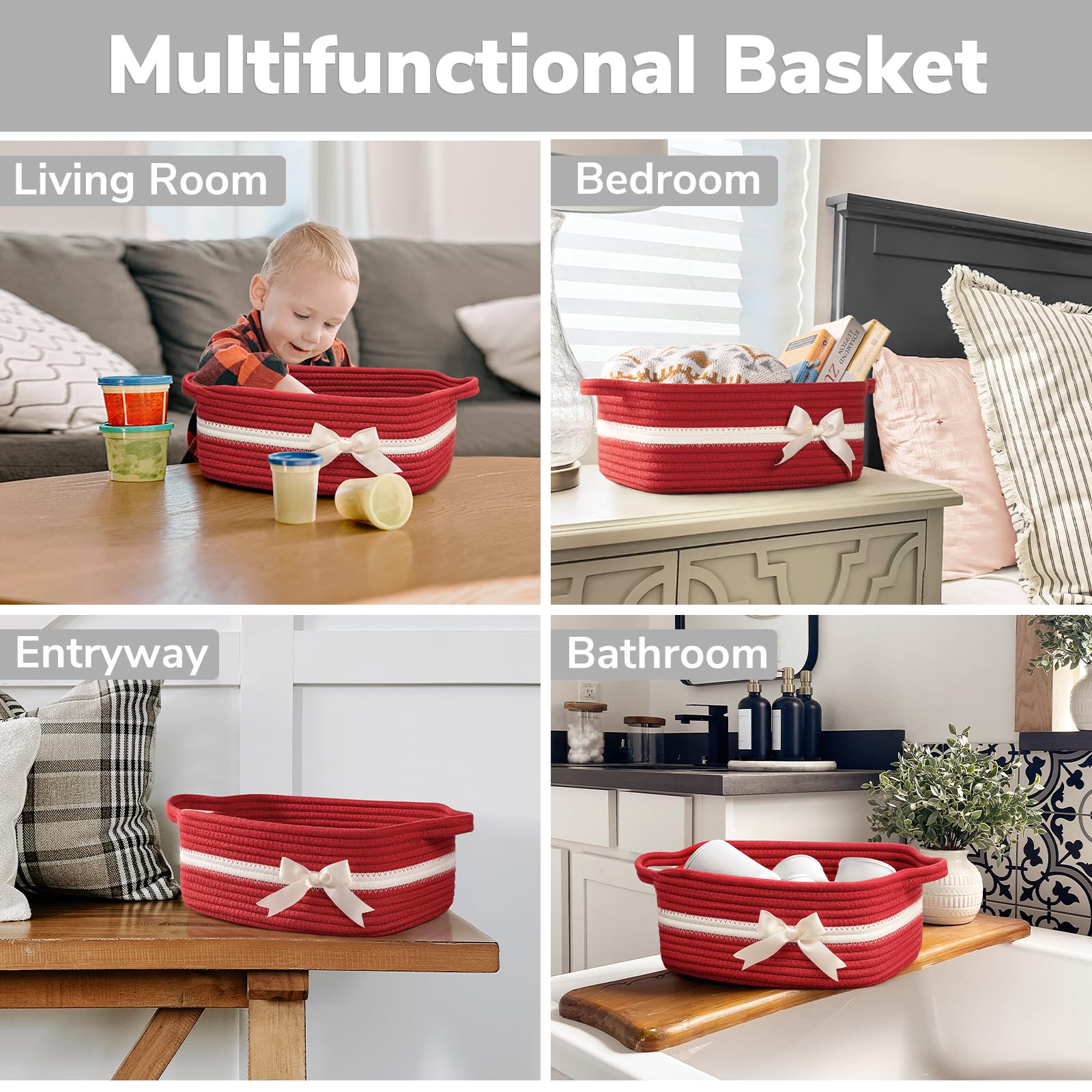 CHICVITA pet toy basket in living room keeps play items organized