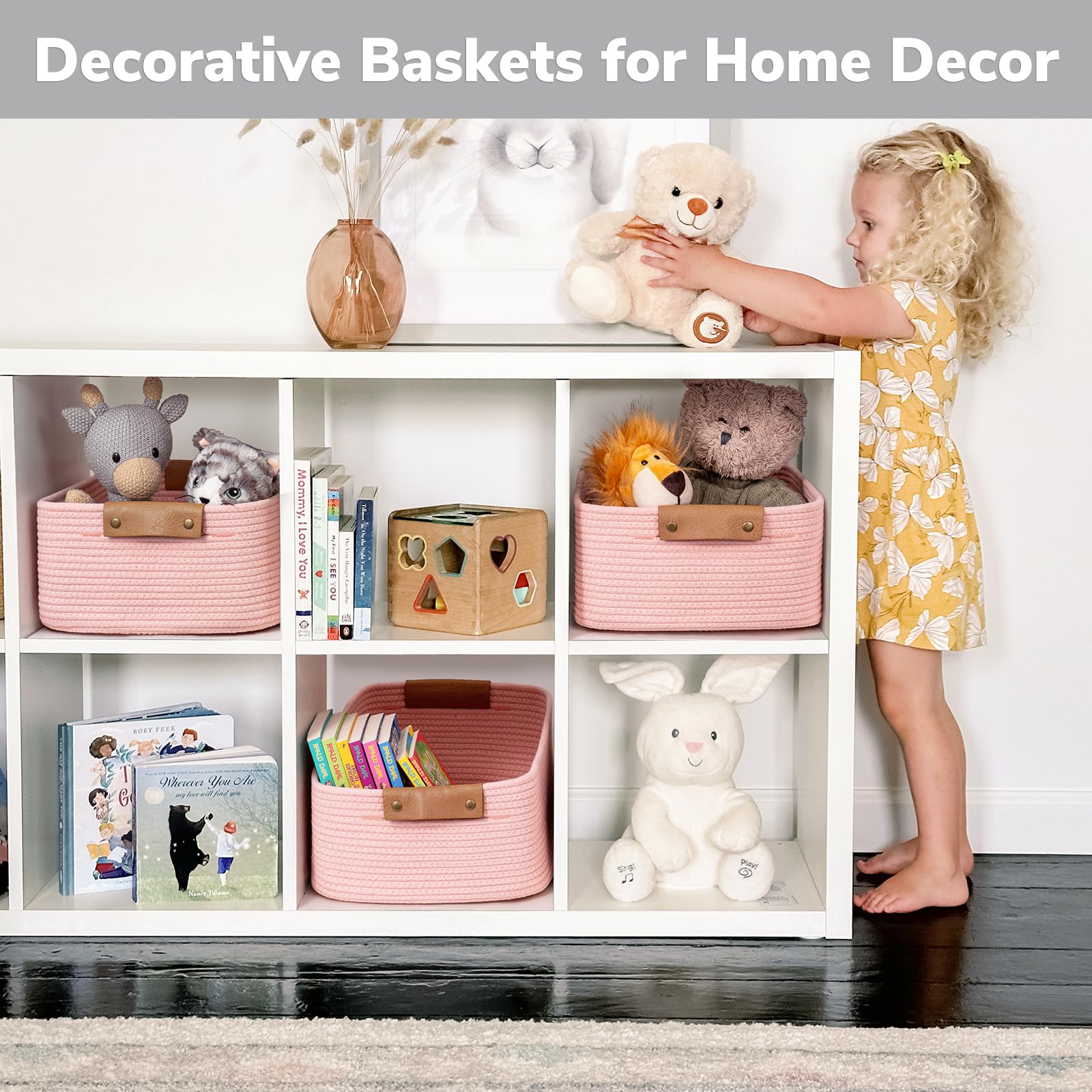 CHICVITA pink storage basket shown as a gift-ready idea for Easter or baby showers