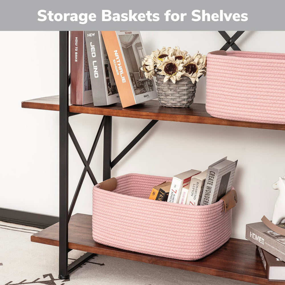 CHICVITA pink storage basket in a living room as a versatile storage solution