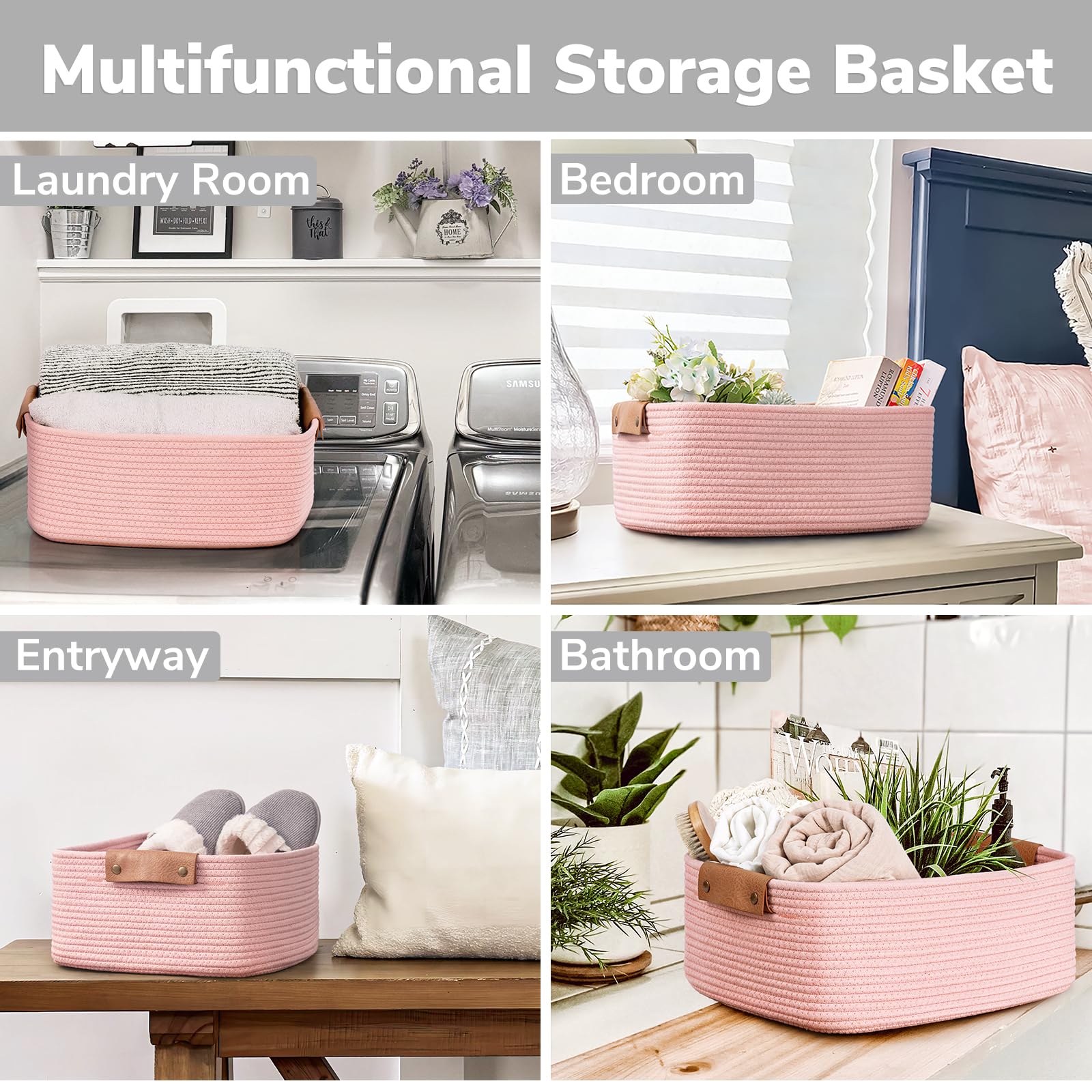 CHICVITA soft cotton rope basket safe for kids and pets
