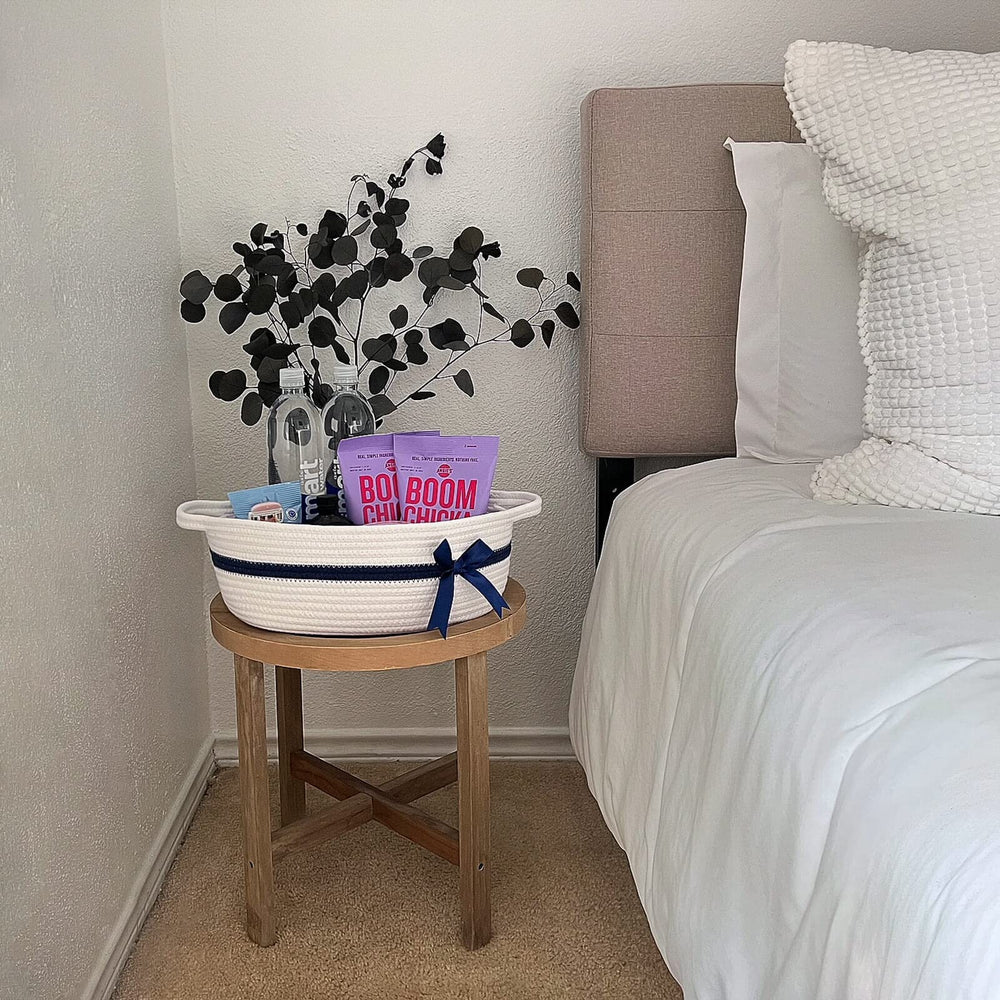 CHICVITA decorative shelf basket adds light organization