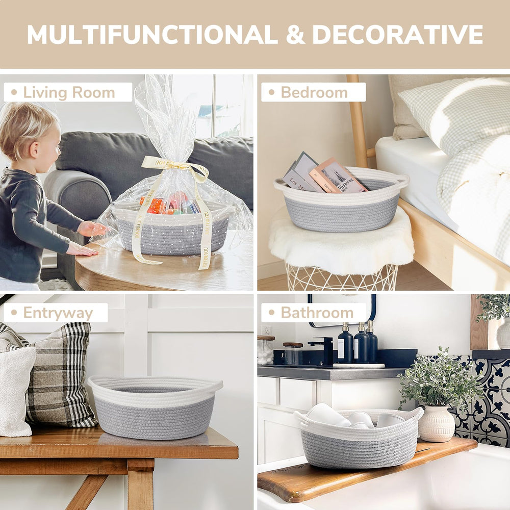 CHICVITA small basket cotton-rope construction provides soft feel and lasting use.
