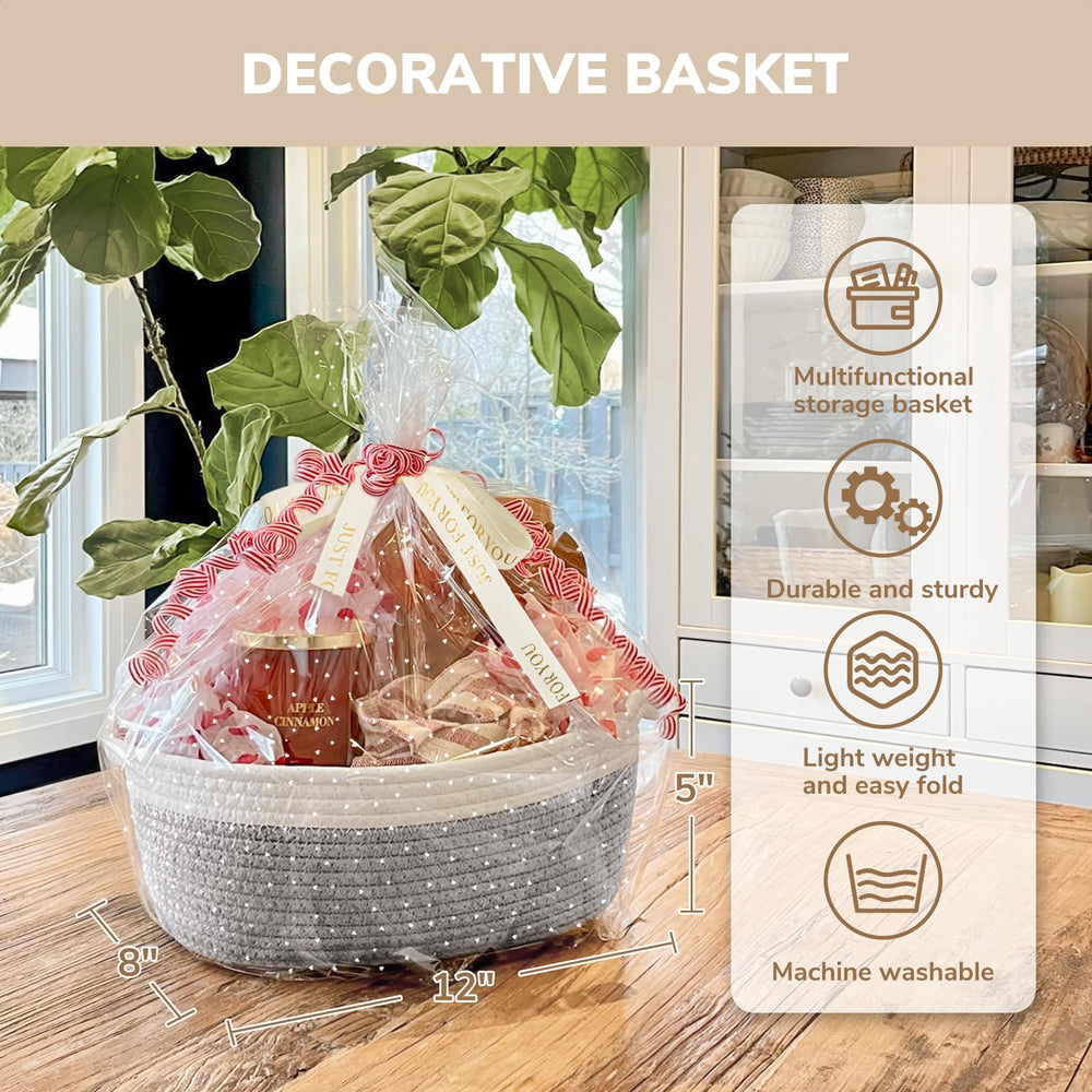 CHICVITA small basket ideal-size 12x8x5 inches fits towels, baby items, or decor.