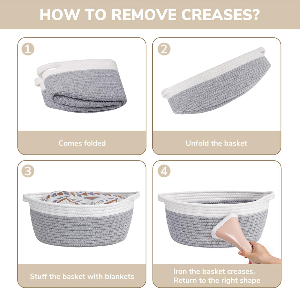 CHICVITA small basket multi-use-storage helps organize living spaces with style.