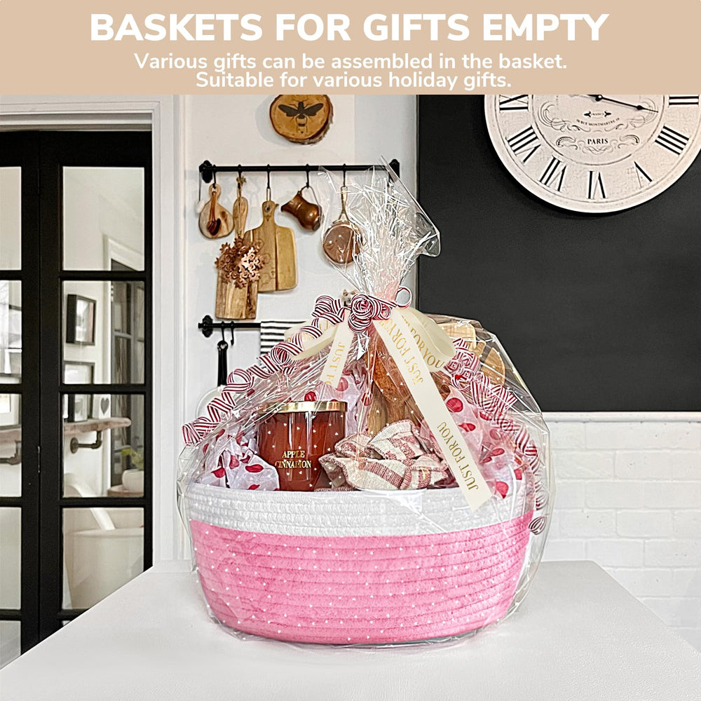 CHICVITA small cotton rope basket close-up, durable storage for toys and essentials.
