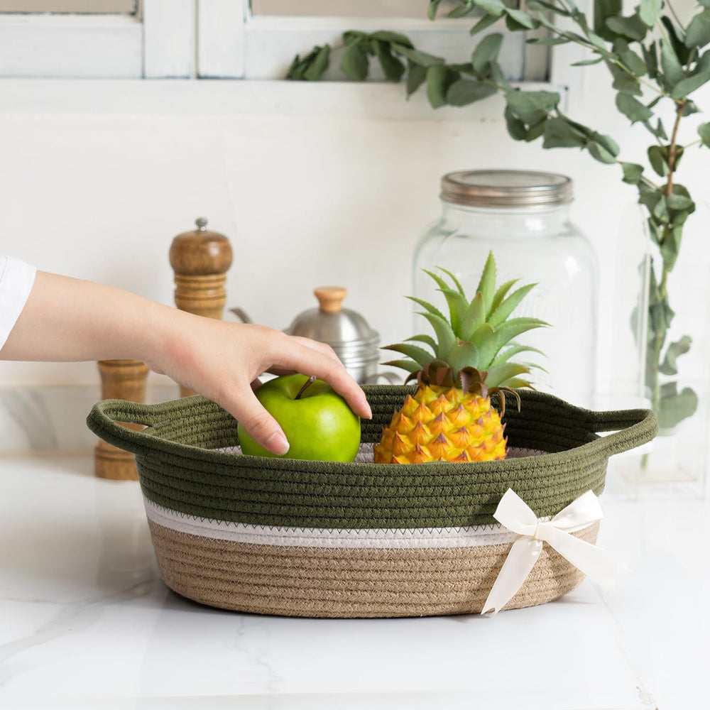 CHICVITA decorative basket with handles is easy to carry.