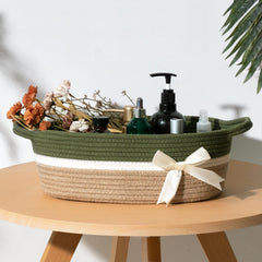 CHICVITA rope basket nursery stores toys safely for play.