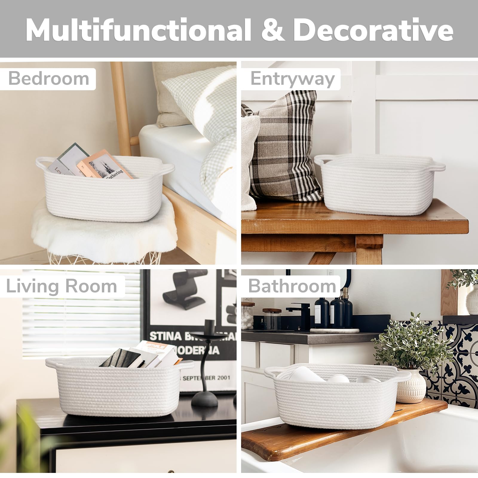 CHICVITA storage-basket-machine-washable easy cleaning after use.