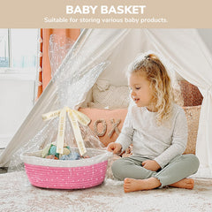 CHICVITA storage basket organizer, keeps living room essentials within reach.