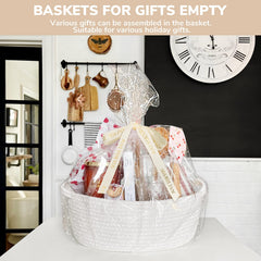 CHICVITA white basket gift set packaging with gift bags and ribbons.