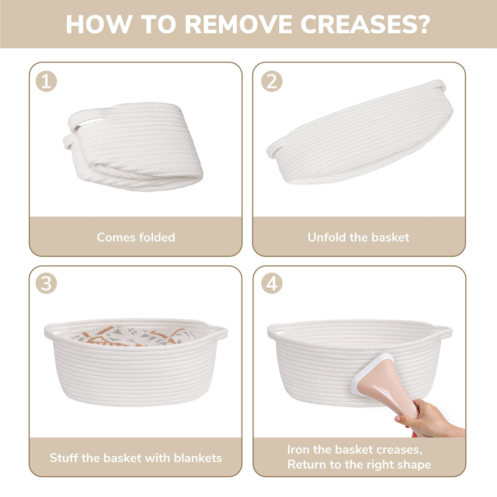 CHICVITA white basket sturdy cotton rope design.