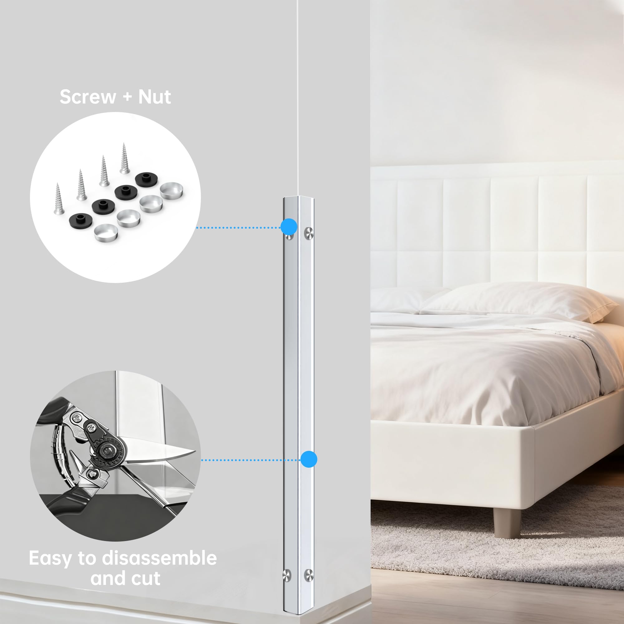 Crystal clear CHIDU Corner Guard blends with décor while resisting yellowing