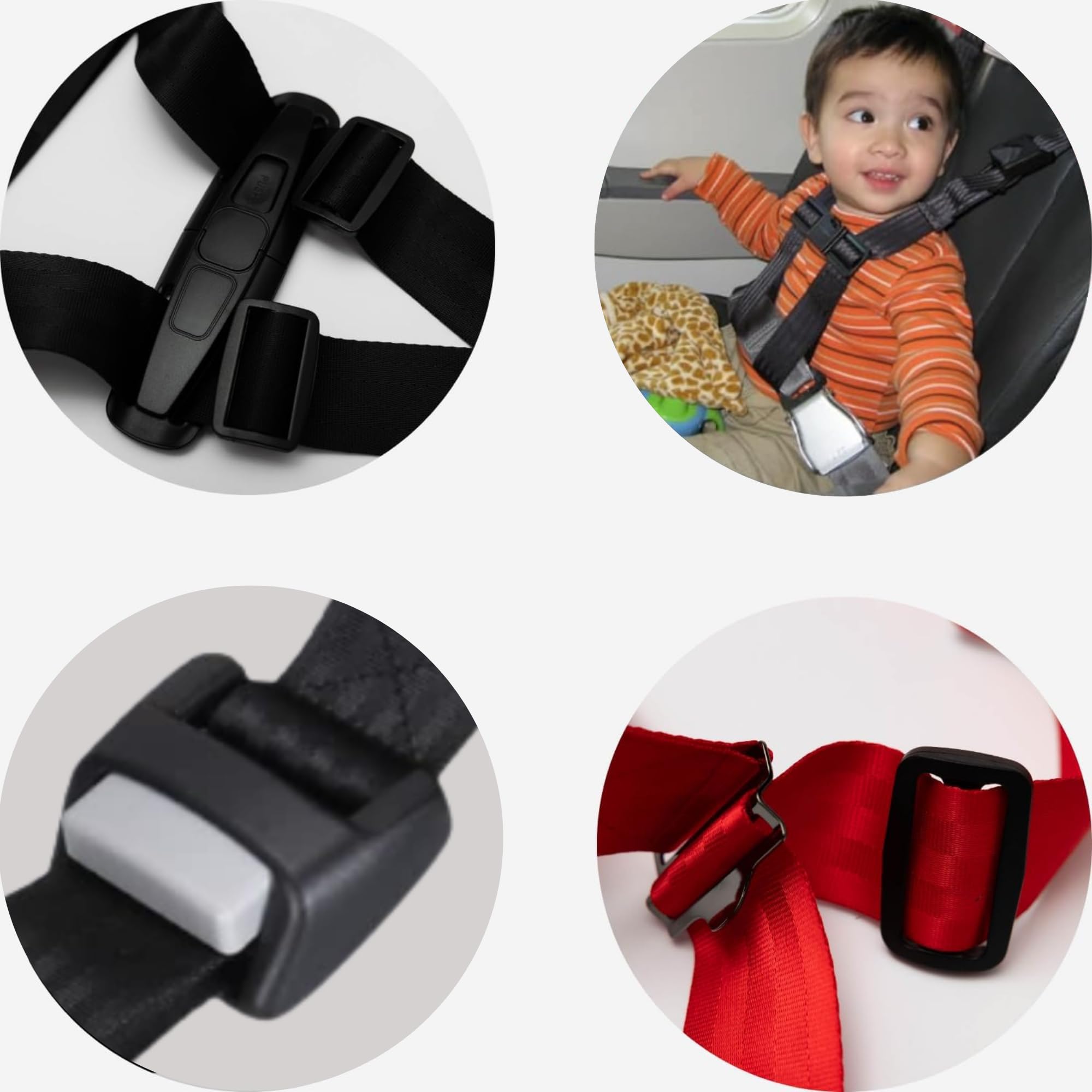 Child Airplane Travel Harness folded compact showcases easy packing in carry-on bags.