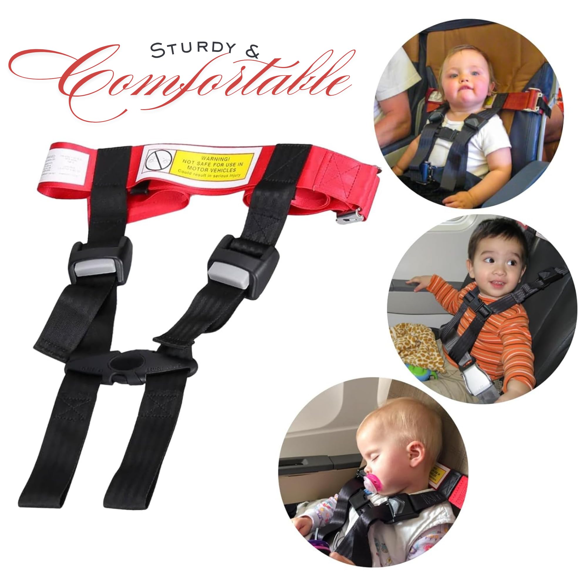 Child Airplane Travel Harness installation step demonstrates quick setup for hassle-free boarding.