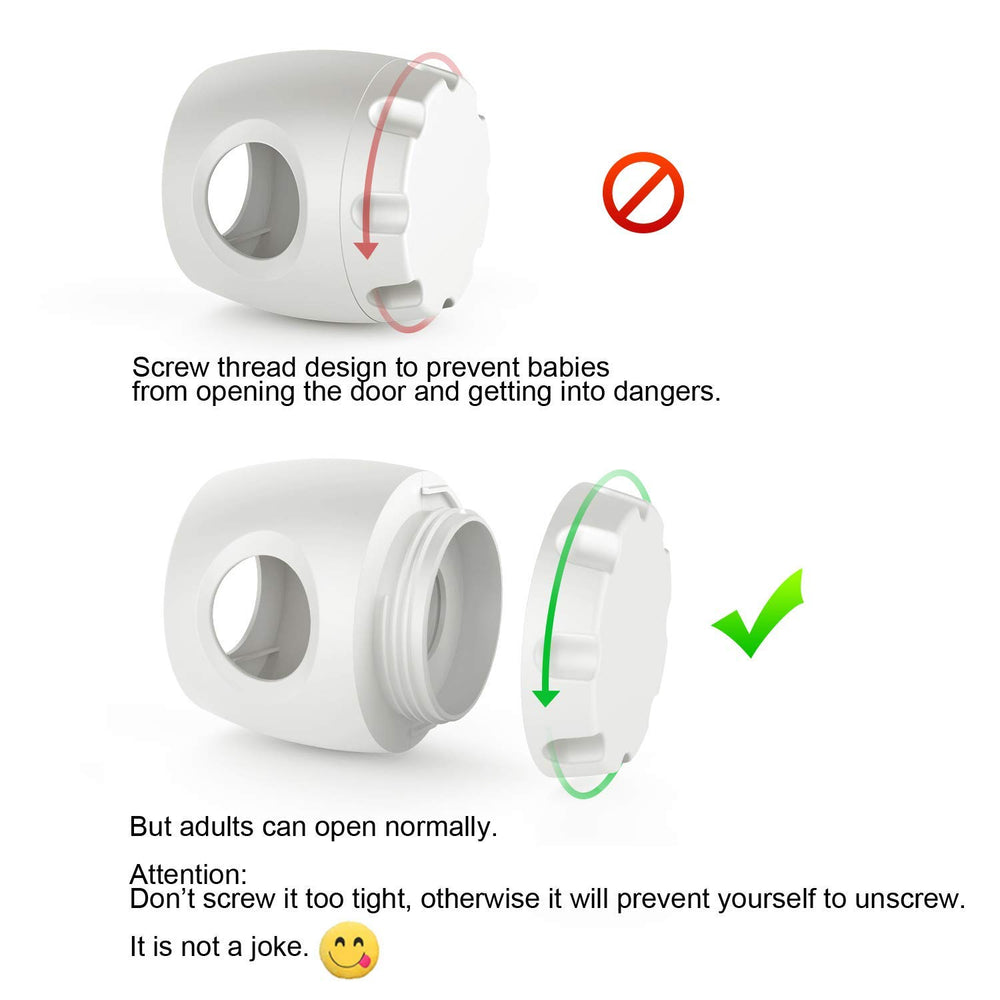 Child Proof Door Knob Covers universal fit on round knobs for quick, tool-free setup.