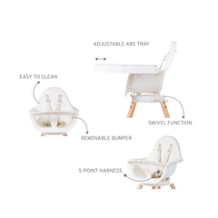 Childhome Evolu One beech wood legs provide sturdy modern support.