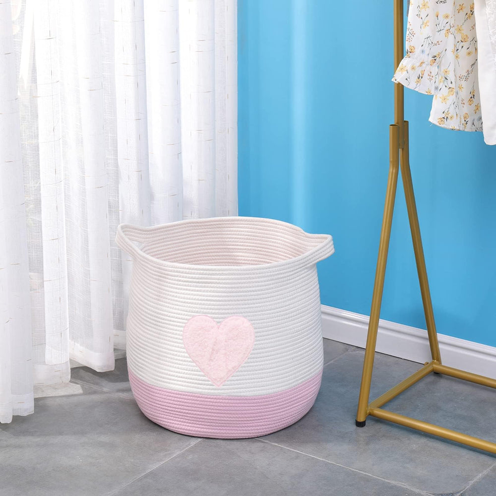 Childishness ndup nursery storage solution with soft cotton rope.