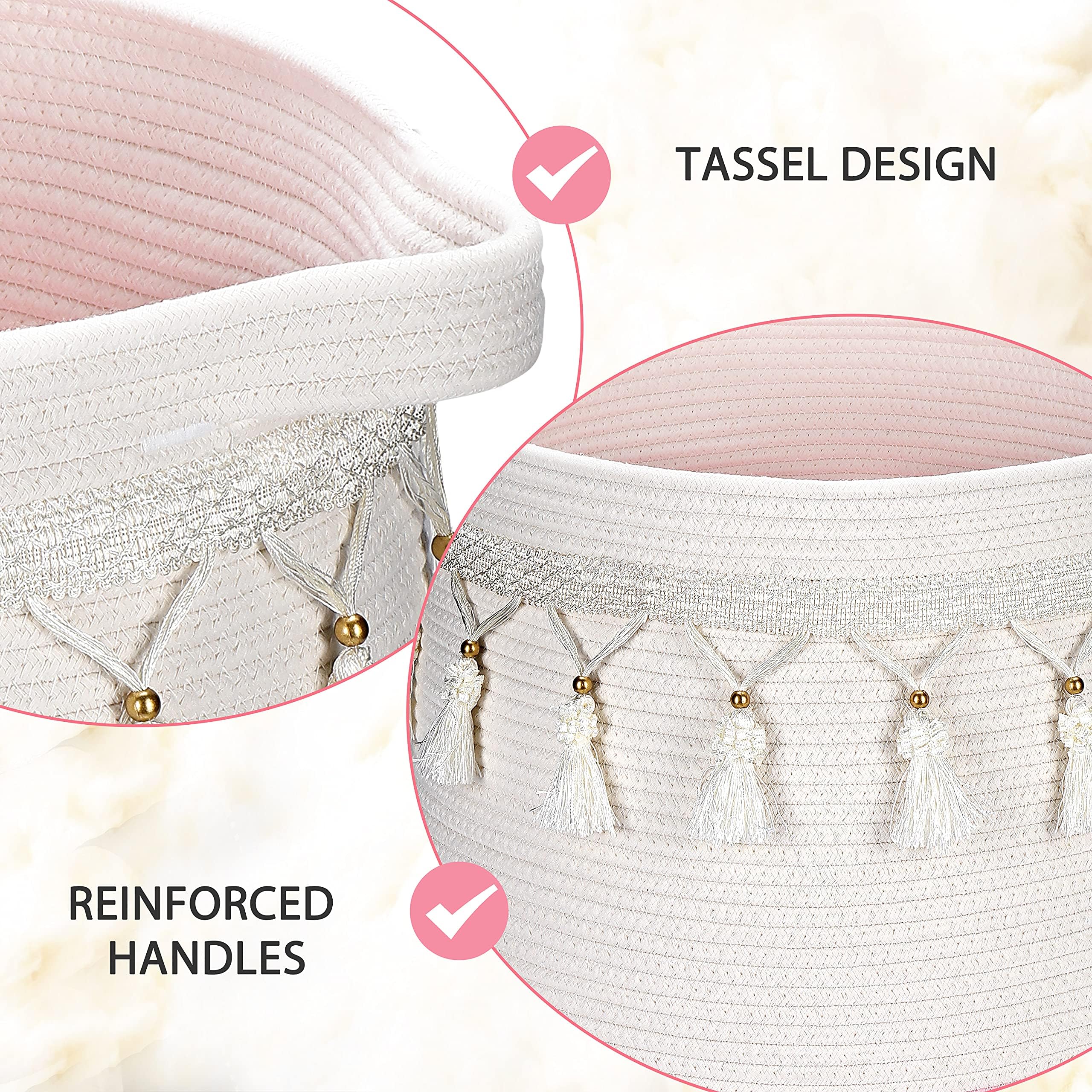 childishness ndup round hamper with reinforced handles for heavy loads