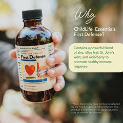 CHILDLIFE ESSENTIALS First Defense dosing spoon ready for daily administration to children