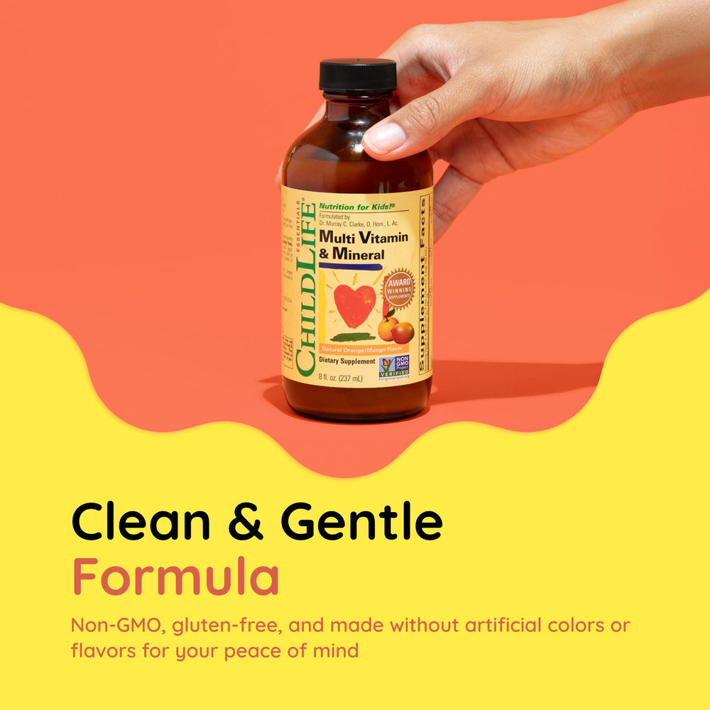 CHILDLIFE Essentials orange-mango flavor keeps kids engaged during vitamins.