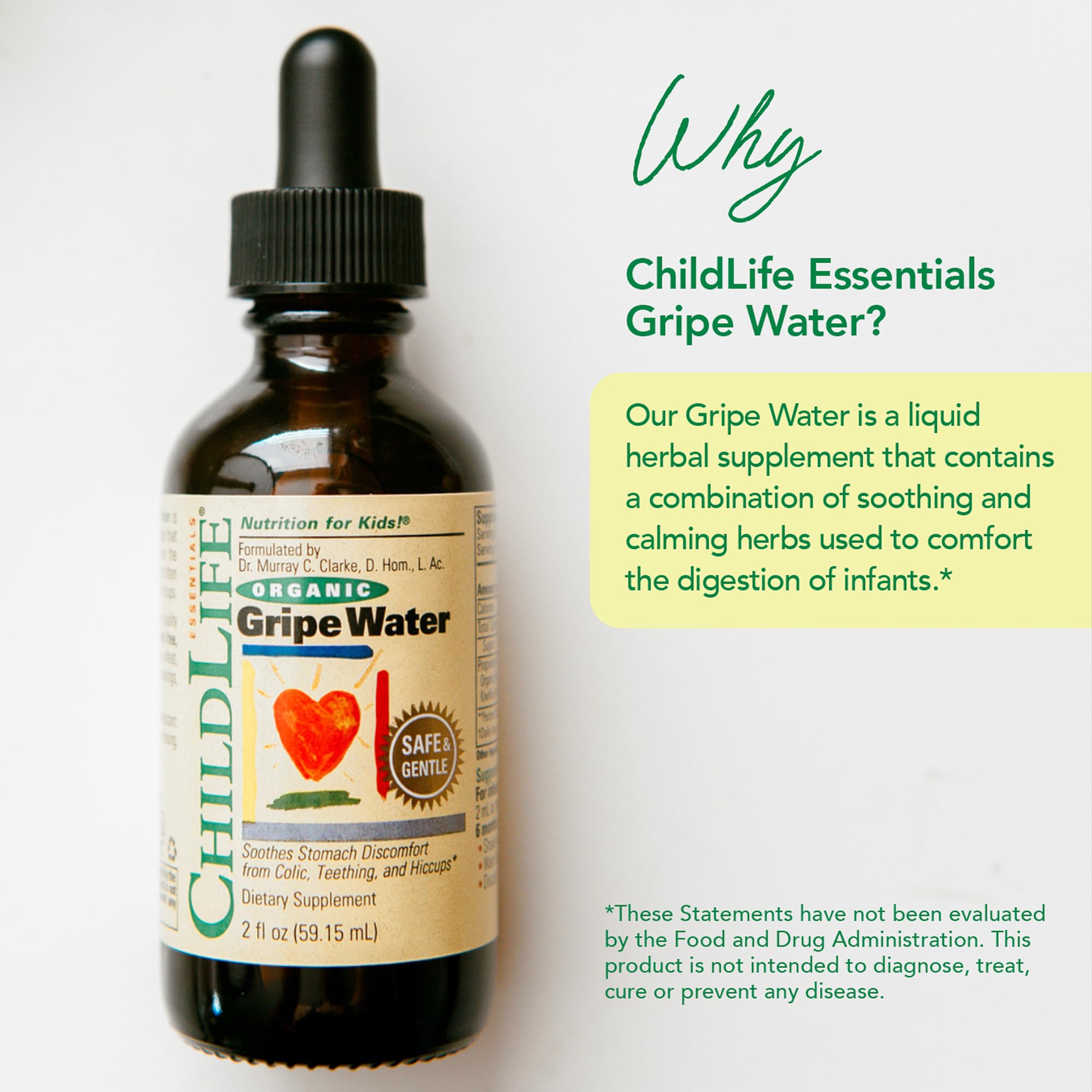 ChildLife Essentials Gripe Water dosing-dropper demonstrates precise portions