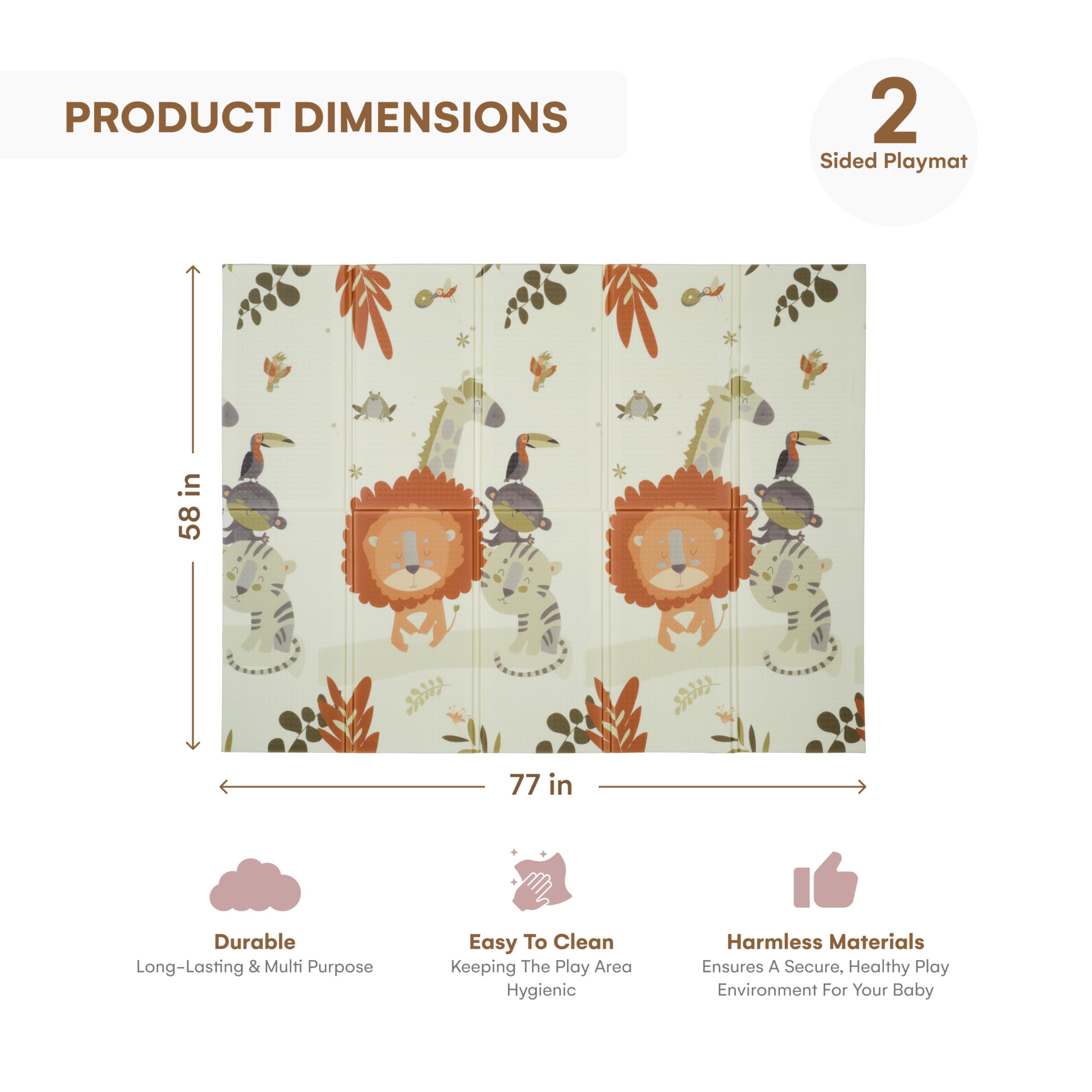 CHILDLIKE BEHAVIOR baby play mat folded design for easy storage and travel