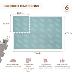 Childlike Behavior Leaves 72x48 inch mat provides ample floor space.