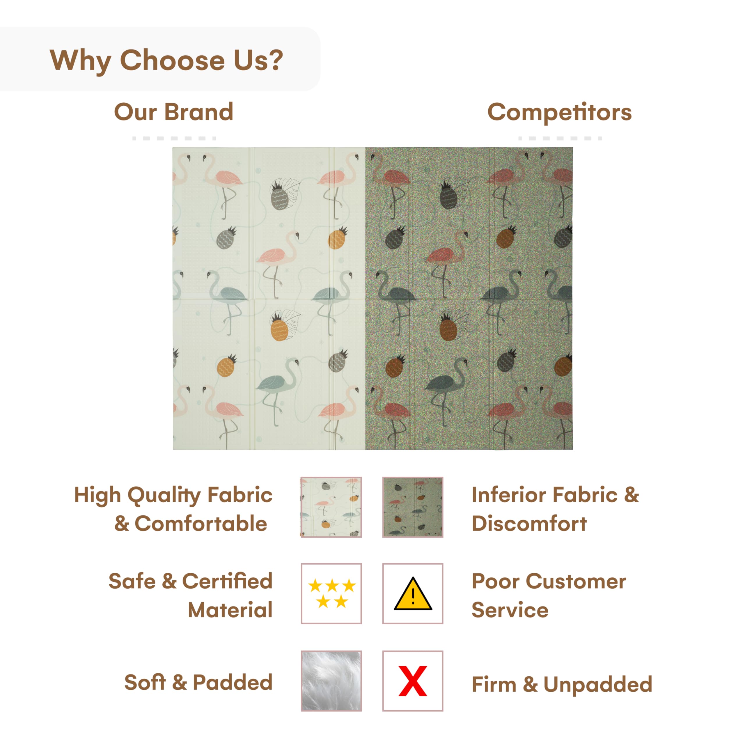 CHILDLIKE BEHAVIOR baby play mat reversible surface for versatile use