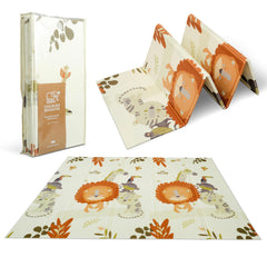 CHILDLIKE BEHAVIOR baby play mat safari pattern cushions tummy time on EVA foam
