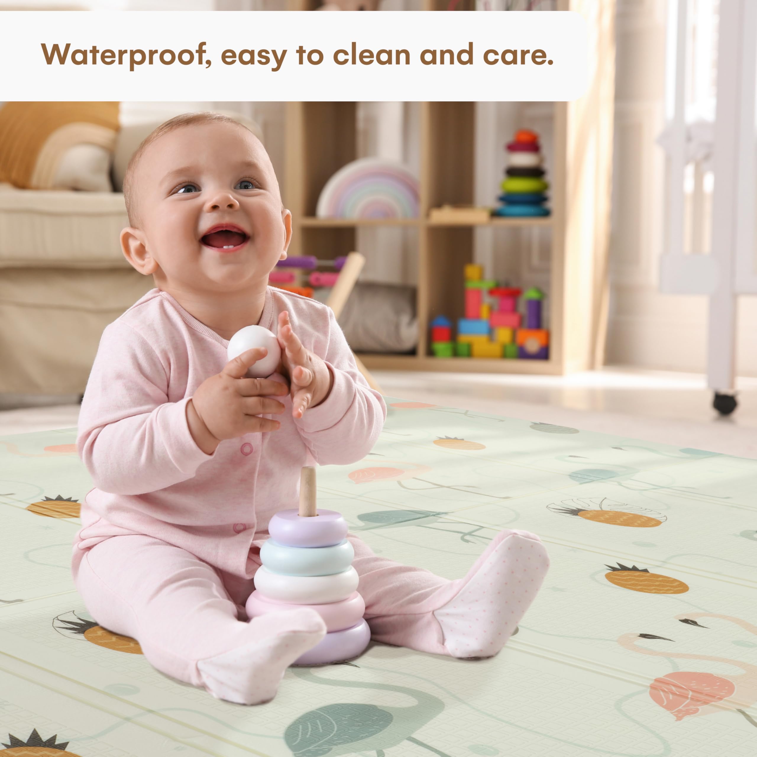 CHILDLIKE BEHAVIOR baby play mat spacious play area encourages crawling and movement