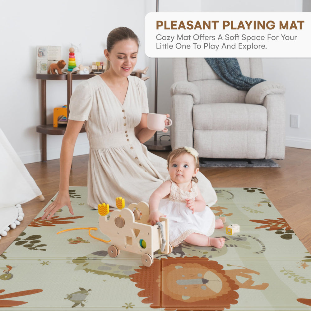 CHILDLIKE BEHAVIOR baby play mat tropical pattern supports curious crawlers on a soft surface
