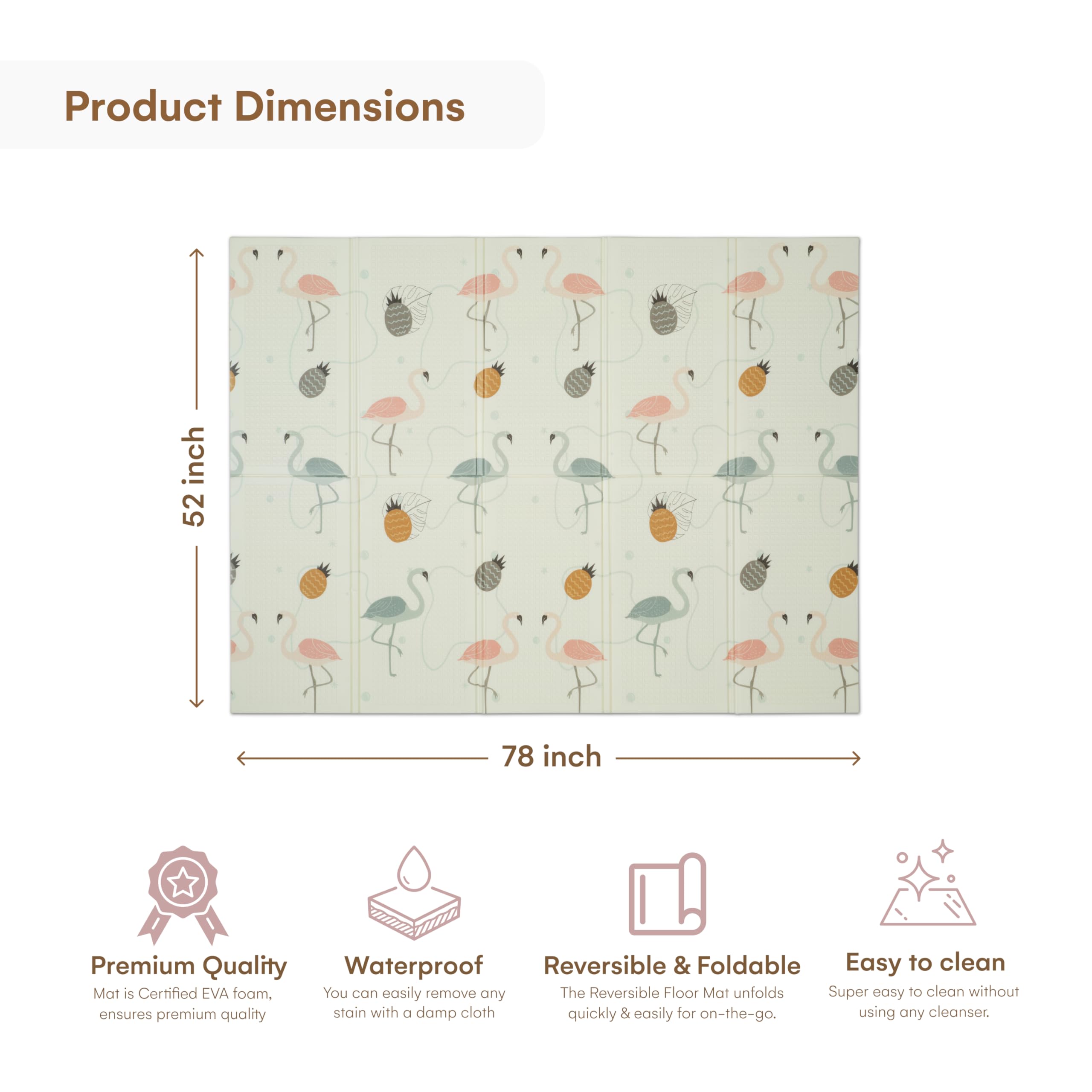 CHILDLIKE BEHAVIOR baby play mat waterproof surface for easy cleanups