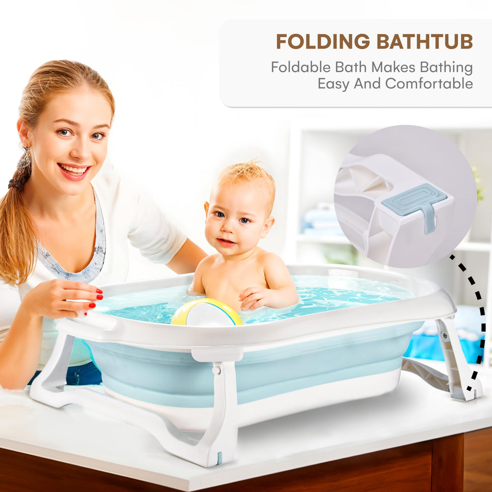 Childlike Behavior collapsible infant bath with octagonal legs for stability.