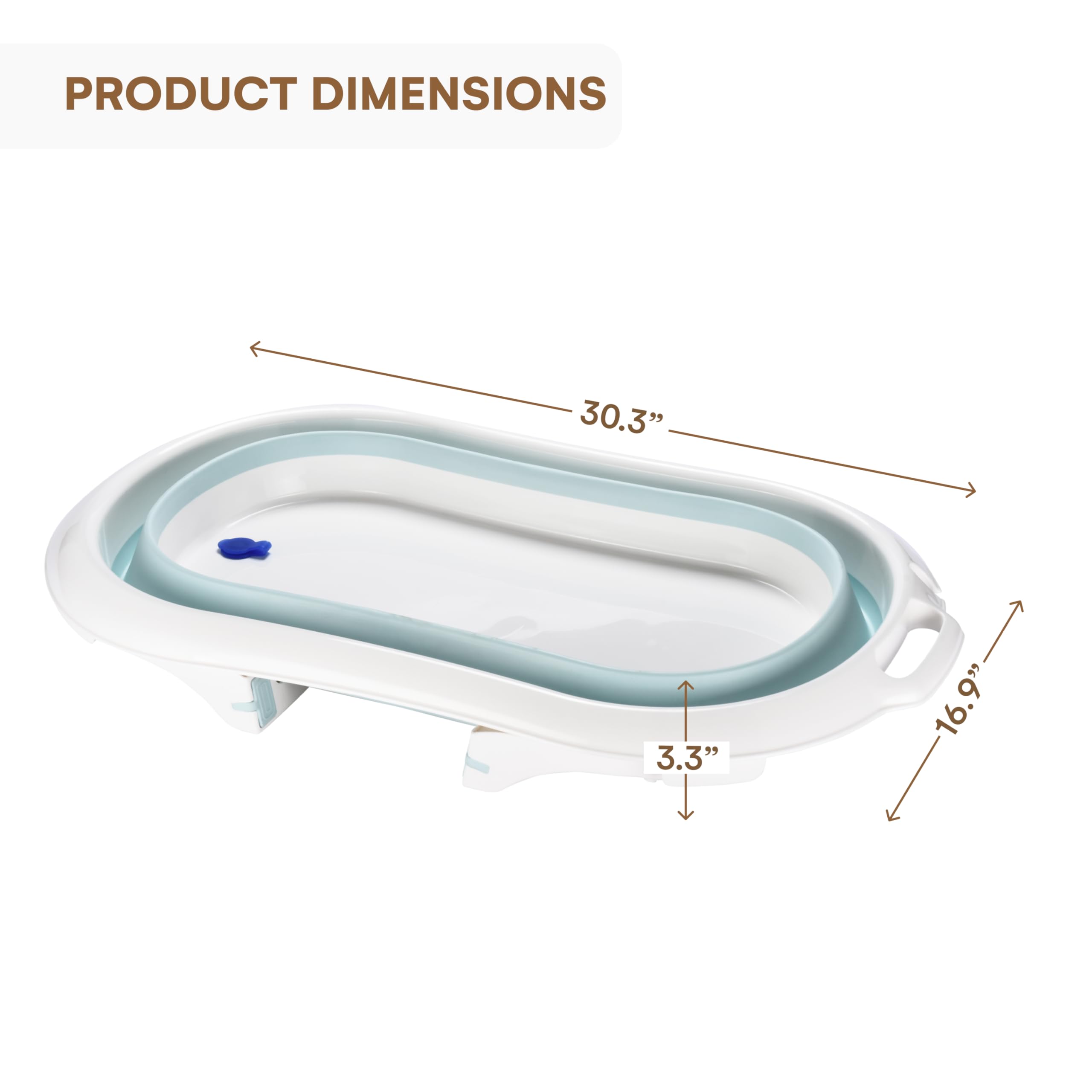 Childlike Behavior non-slip feet provide a secure bath time on any surface.