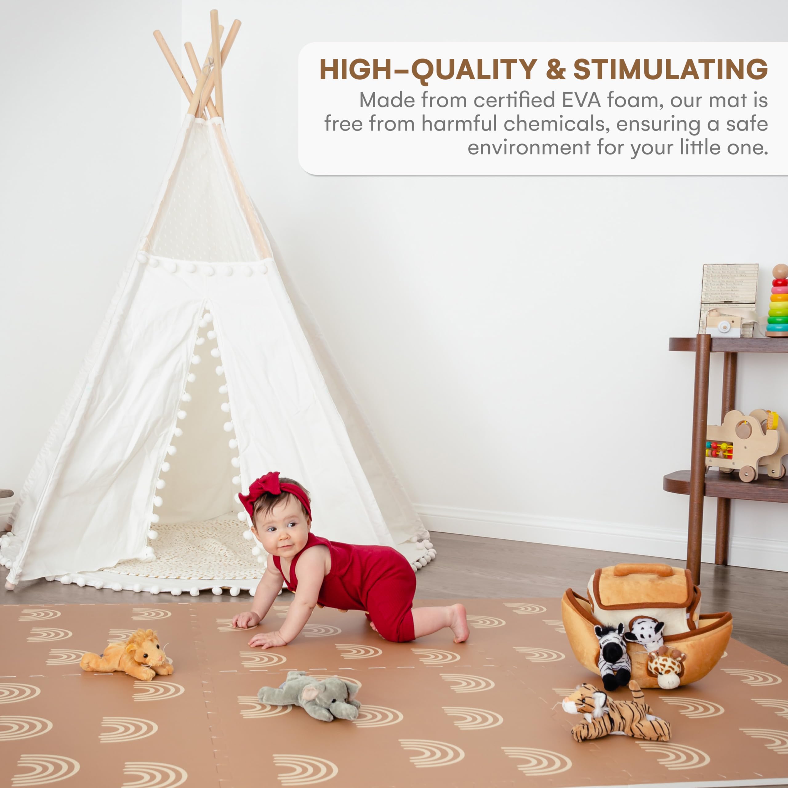 Waterproof surface wipes clean easily after spills.