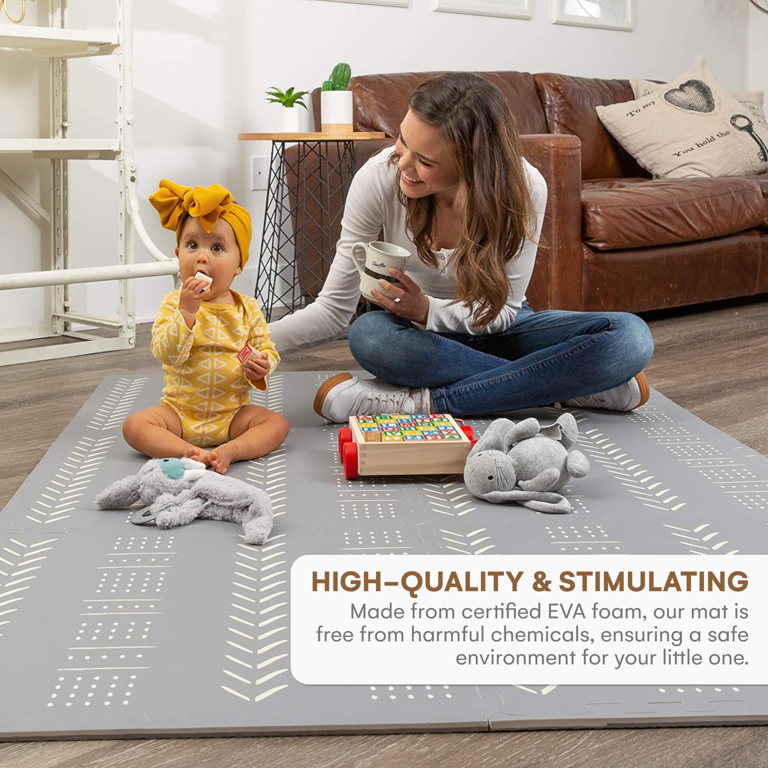 Childlike Behavior soft EVA foam tiles deliver safe, cushioned floor play.