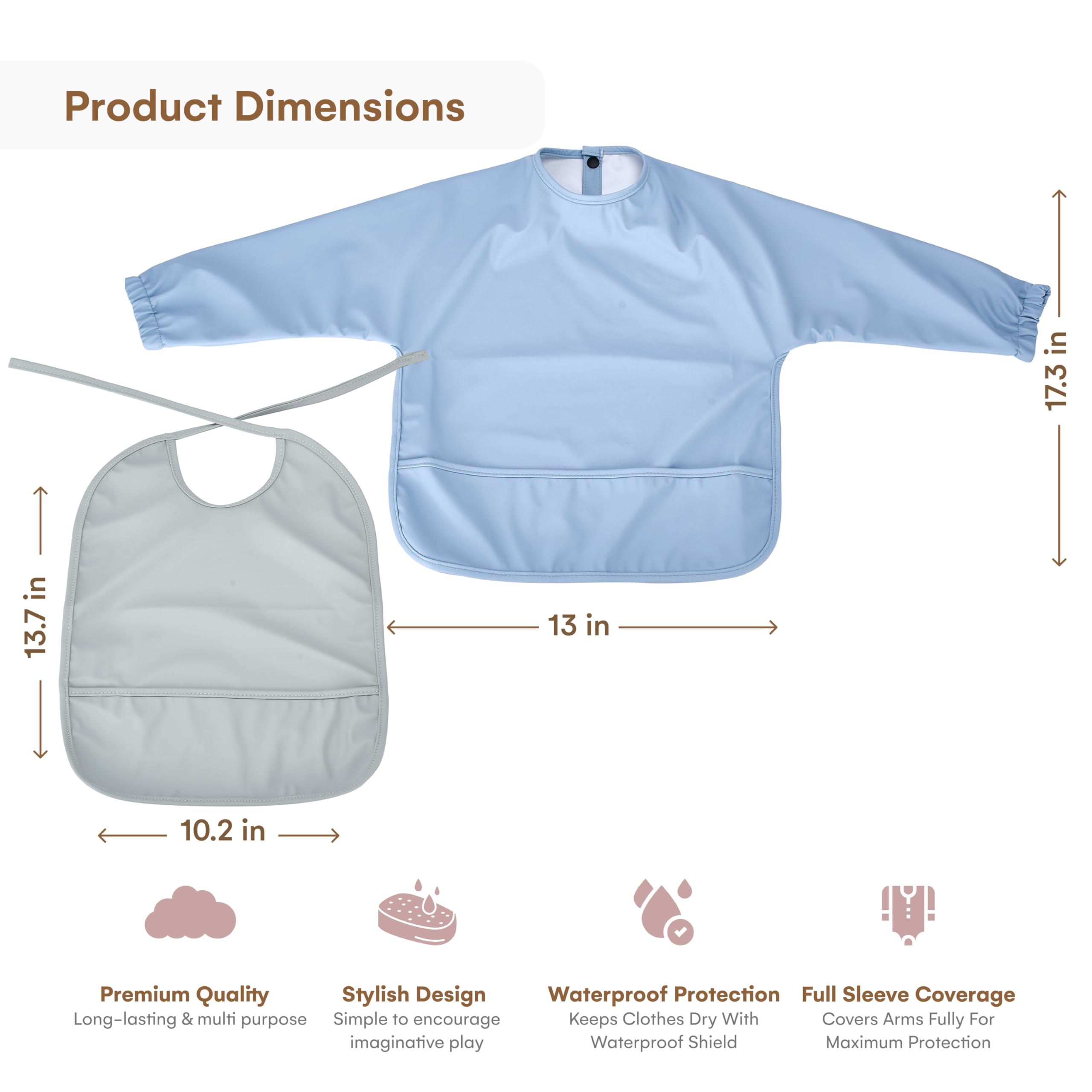 CHILDLIKE BEHAVIOR travel-friendly bib folds easily for cars, planes, or busy days.